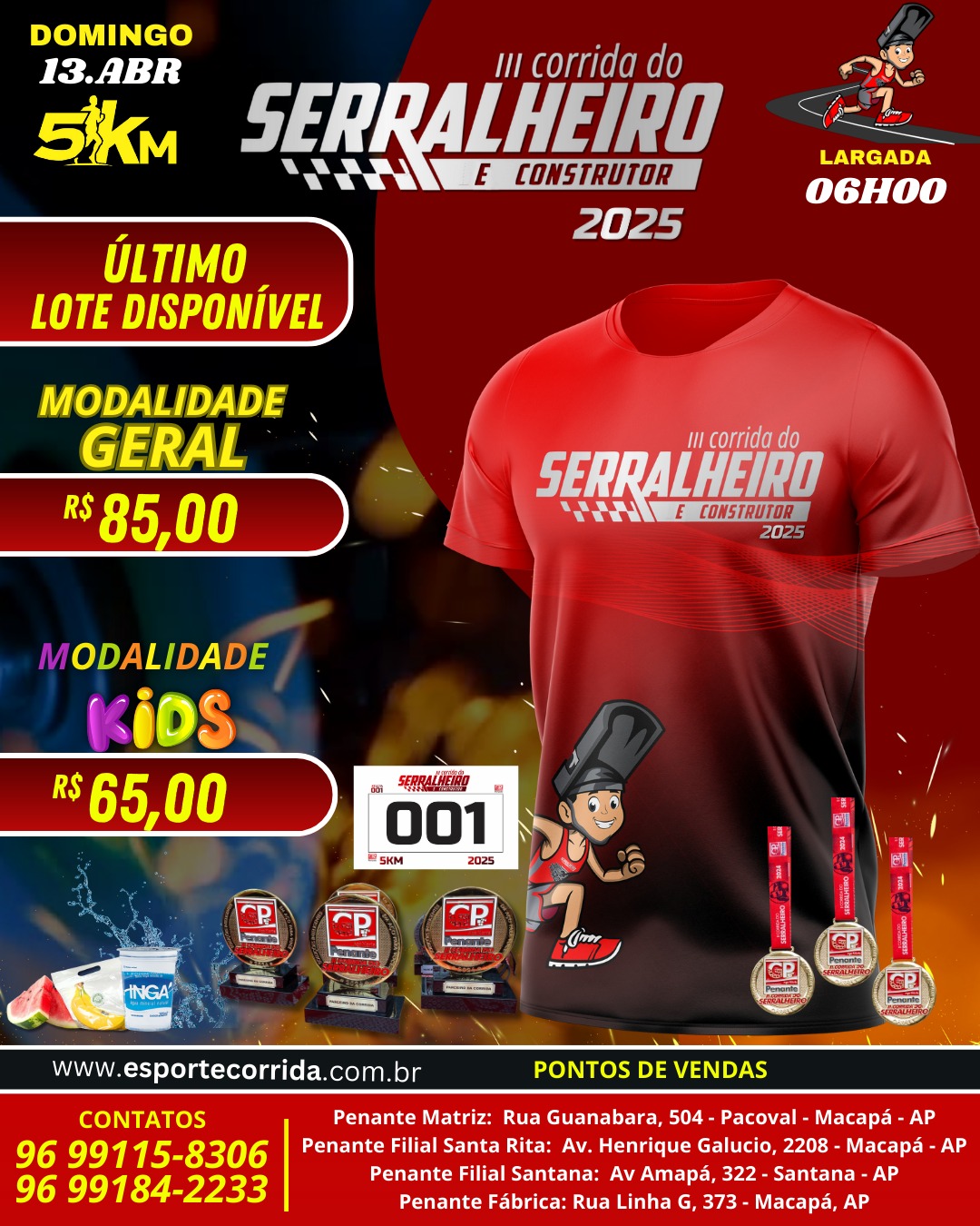 🔥 Últimas vagas! A Corrida do Serralheiro 2025 tá chegando! 🏃‍♂️🔥 Garante teu kit e vem correr! Inscrições: www.esportecorrida.com.br 💨