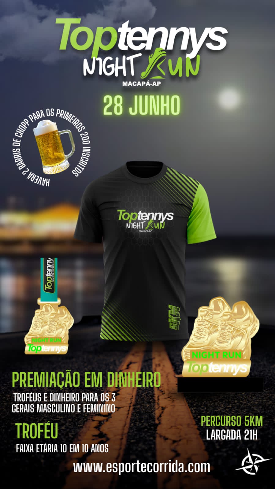 Top Tennys Night Run 2025 Macapá corrida noturna