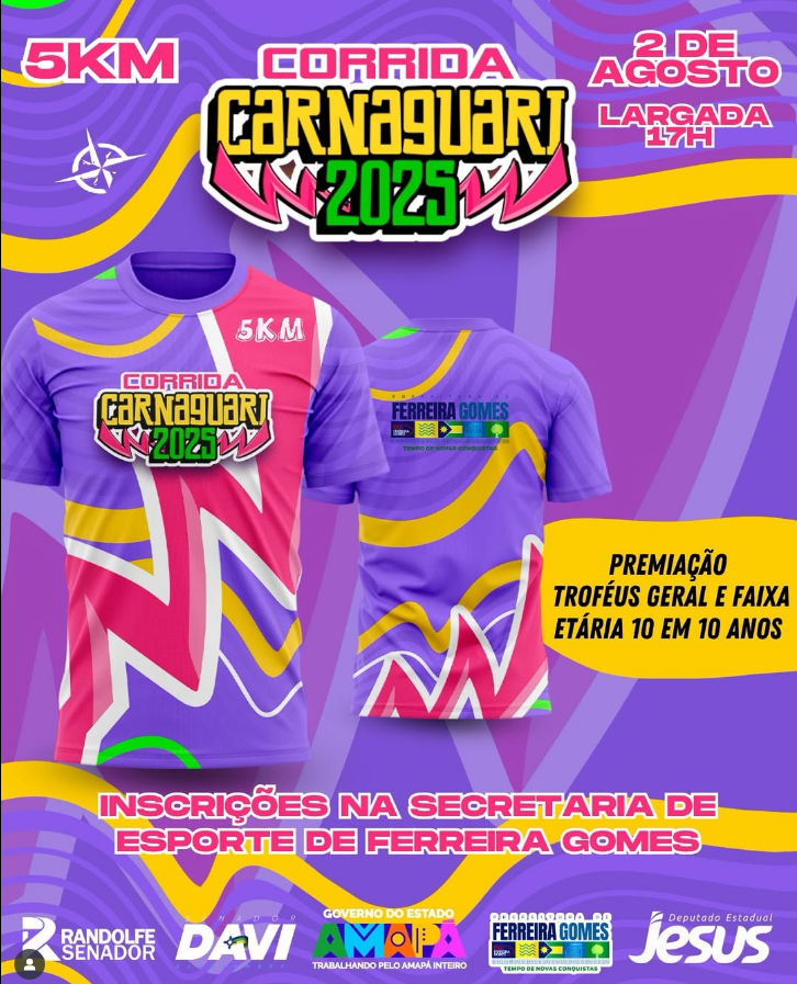 I Corrida do Carnaguari em Ferreira Gomes com mais de 1000 atletas Atletas participando da corrida de rua em Ferreira Gomes Amapá Largada da I Corrida do Carnaguari 2025